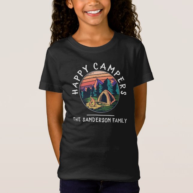 Camiseta Viaje de campamento de la familia de tiendas de ca (Anverso)