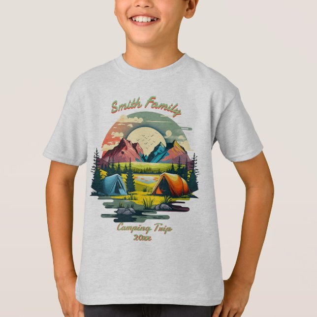 Camiseta Viaje de camping "Tu familia" para Personalizado 2 (Anverso)