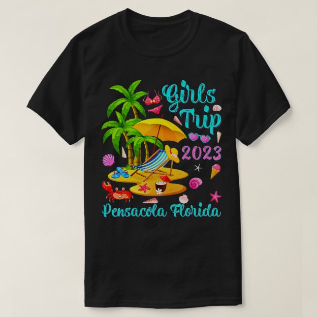 Camiseta Viaje de chicas 2023 Beach Vacation Pensacola Flor (Diseño del anverso)