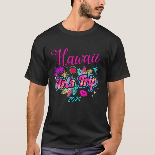Camiseta Viaje de chicas a Hawaii 2024 Nacimiento vacaciona (Anverso)