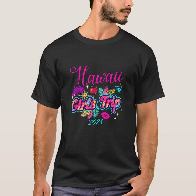 Camiseta Viaje de chicas a Hawaii 2024 Nacimiento vacaciona (Anverso)