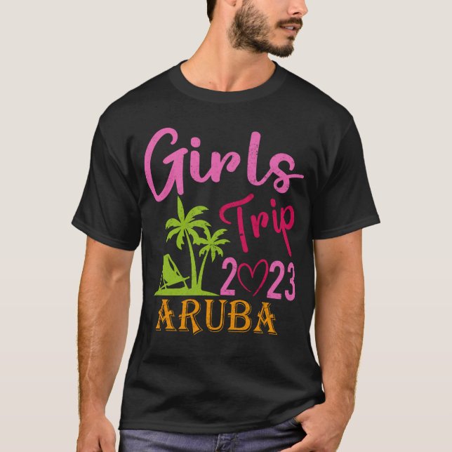 Camiseta Viaje De chicas Aruba 2023 Para Mujeres Fin De Sem (Anverso)