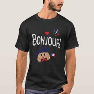 Camiseta Viaje de Chicas Bonjour Cute French Croissant Fran