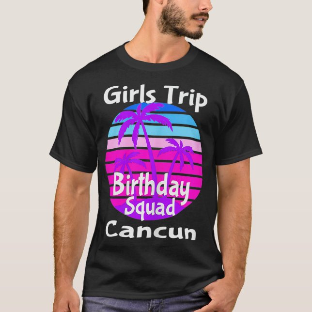 Camiseta Viaje de chicas Cumpleaños Escuadrón Cancún México (Anverso)