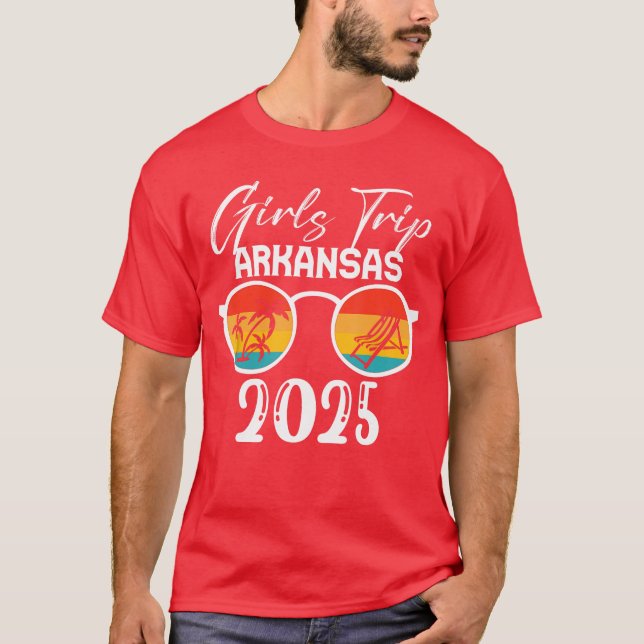 Camiseta Viaje de Chicas de Arkansas 2025 en Playa Cute vac (Anverso)