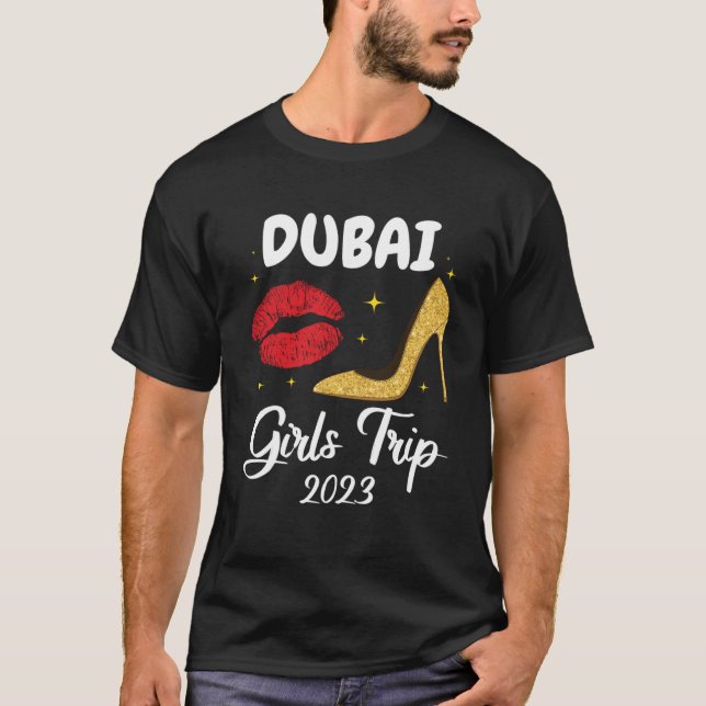Camiseta Viaje de Chicas de Dubái 2023 Lips Gran Amigo de C (Anverso)