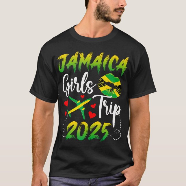 Camiseta Viaje de Chicas de Jamaica 2025 Vacaciones Viajes  (Anverso)