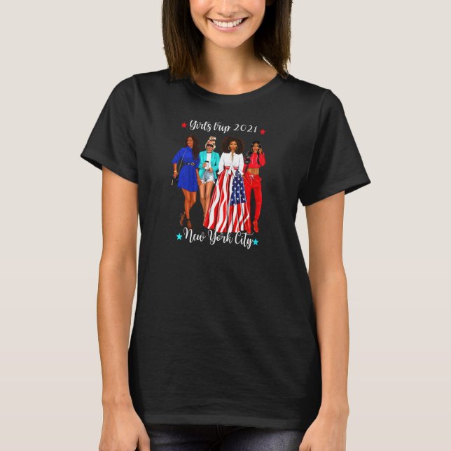 Camiseta Viaje de Chicas de Nueva York 2021 mujeres negras (Anverso)