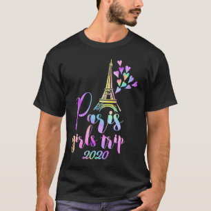 Camiseta Viaje de Chicas de París 2020 Pastel Rainbow Tie D