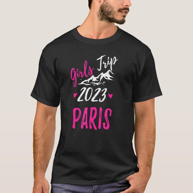 Camiseta Viaje de Chicas de París 2023 Vacaciones de Bachel (Anverso)