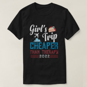 Camiseta Viaje de Chicas de RD más barato que terapia, via