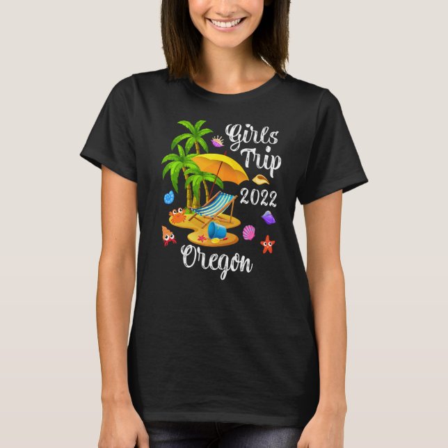 Camiseta Viaje de Chicas de vacaciones de verano en palmera (Anverso)