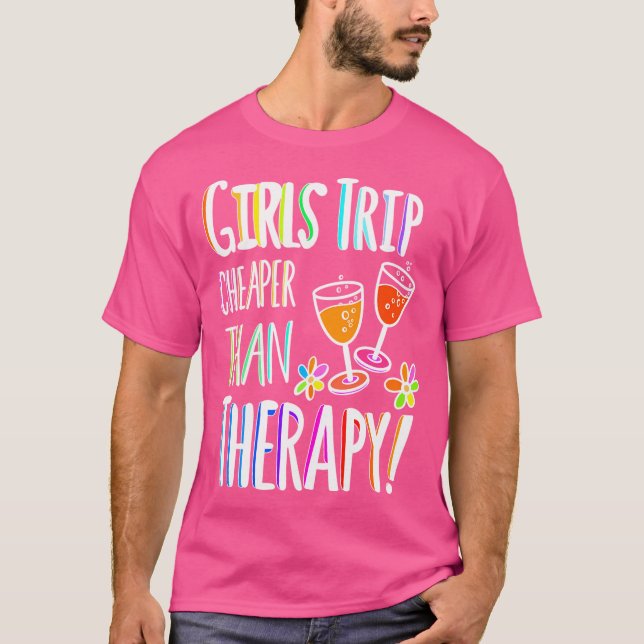 Camiseta Viaje de chicas más barato que la terapia - Paleta (Anverso)