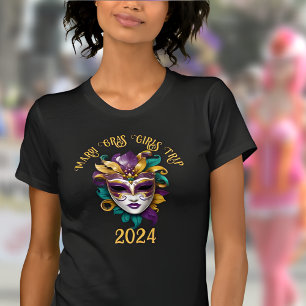 Camiseta Viaje de chicas Máscara Mardi Gras 2024