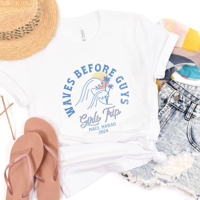 Camiseta Viaje de Chicas personalizados al grupo de veraneo (Custom Girls Trip Destination Summer Beach Group T-Shirt)