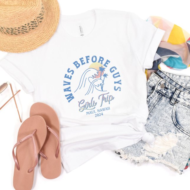 Camiseta Viaje de Chicas personalizados al grupo de veraneo (Custom Girls Trip Destination Summer Beach Group T-Shirt)