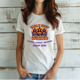 Camiseta Viaje de chicas Retro Halloween Fiestas de Brujas
