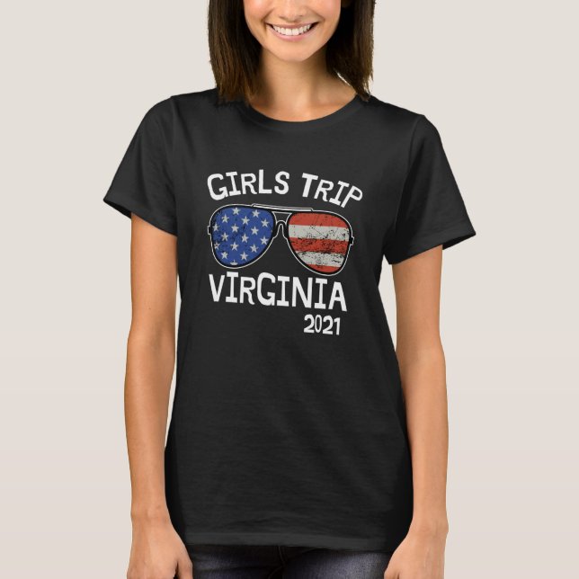 Camiseta Viaje de chicas Virginia 2021 Damas de vacaciones  (Anverso)