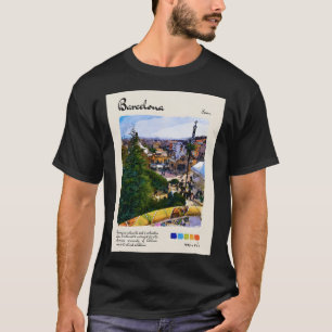 Camiseta Viaje de color de agua vintage de Barcelona