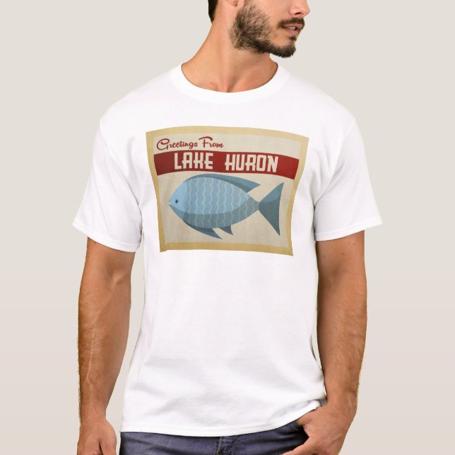 Camiseta Viaje de cosecha de peces azules del lago Huron (Anverso)