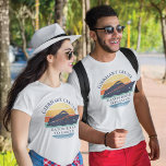 Camiseta Viaje de crucero familiar retro personalizado<br><div class="desc">Diseño retro de barco de crucero a juego personalizado para toda la familia en unas vacaciones merecidas. Se vería genial en las fotos de la familia y sería un gran placer. Simplemente agregue su apellido, el puerto de salida y el destino o agregue el año del crucero haciendo clic en...</div>