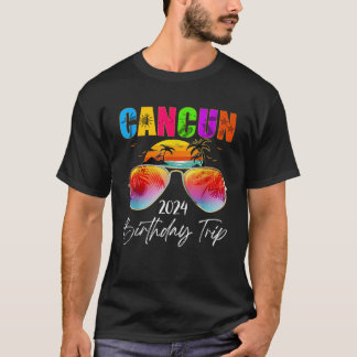 Camiseta Viaje de cumpleaños Cancún México 2024 Vacaciones 