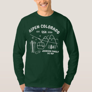 Camiseta Viaje de Esquí Personalizado Familia Amigos Grupo