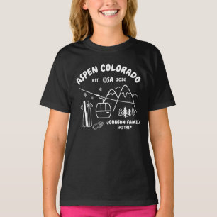 Camiseta Viaje de Esquí Personalizado Familia Amigos Grupo