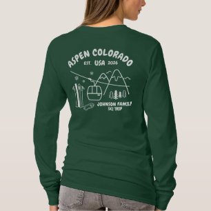 Camiseta Viaje de Esquí Personalizado Familia Amigos Grupo
