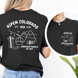 Camiseta Viaje de Esquí Personalizado Familia Amigos Grupo 