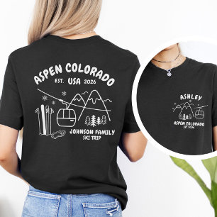 Camiseta Viaje de Esquí Personalizado Familia Amigos Grupo