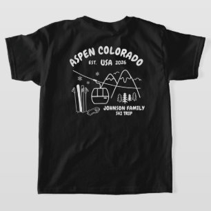 Camiseta Viaje de Esquí Personalizado Familia Amigos Grupo