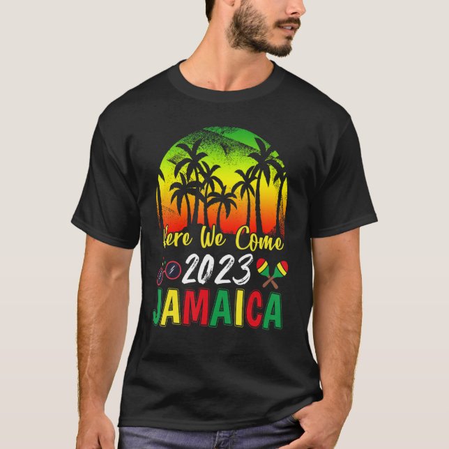 Camiseta Viaje de Jamaica 2023 Aquí Vemos Familia Reunion F (Anverso)