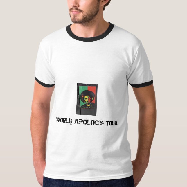 CAMISETA VIAJE DE LA DISCULPA DEL MUNDO DE OBAMA (Anverso)