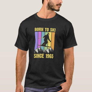 Camiseta Viaje de montaña estilo años 70 nacido en esquí de