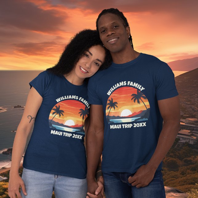 Camiseta Viaje de personalizado Maui en Guay Sunrise Palm T (Subido por el creador)