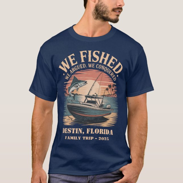 Camiseta Viaje de pesca familiar personalizada Destin, Flor (Anverso)