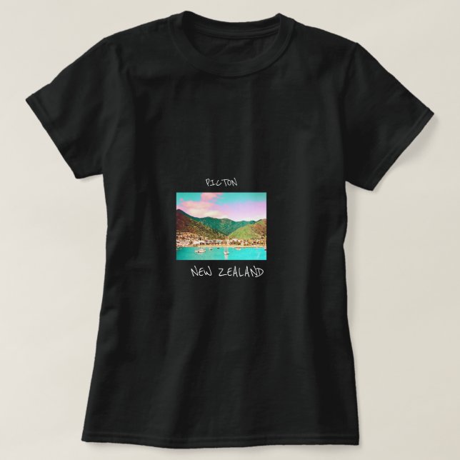Camiseta Viaje de Picton Harbor a Nueva Zelanda (Diseño del anverso)