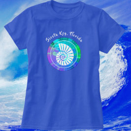 Camiseta Viaje de playa de Siesta Key Florida Colorful Sea