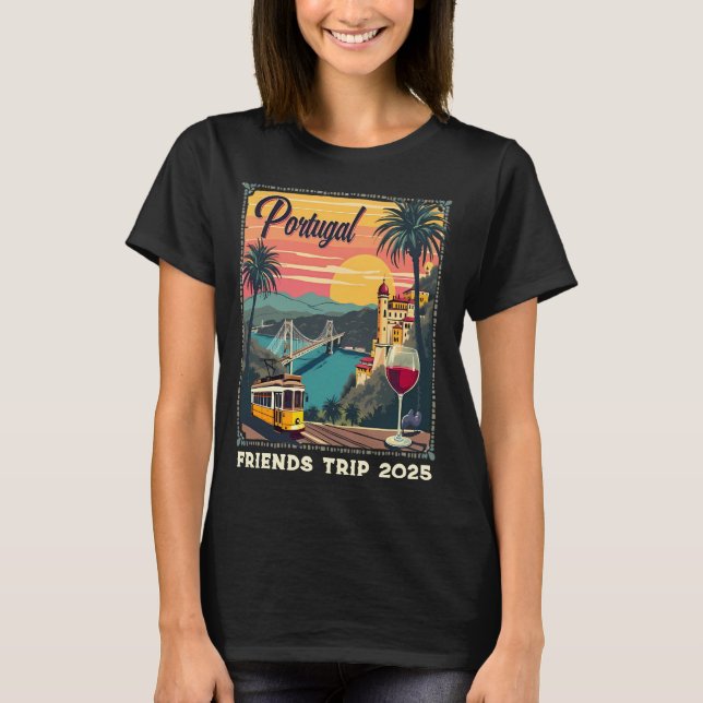 Camiseta Viaje de Portugal al Personalizable Retro - camise (Anverso)