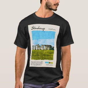 Camiseta Viaje de Stonehenge Vintage Watercolor