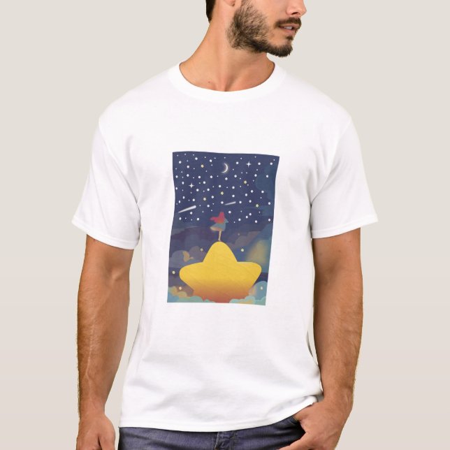Camiseta Viaje de sueño estrellado. (Anverso)