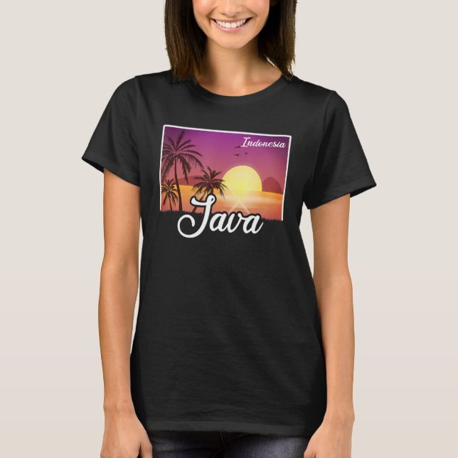 Camiseta Viaje de vacaciones de Indonesia de época Asia Jav (Anverso)