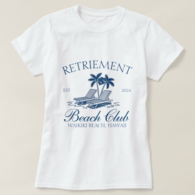 Camiseta Viaje de vacaciones de Retirement Beach Club (Diseño del anverso)