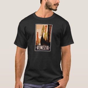 Camiseta Viaje de Venezia Italia de la góndola del vintage