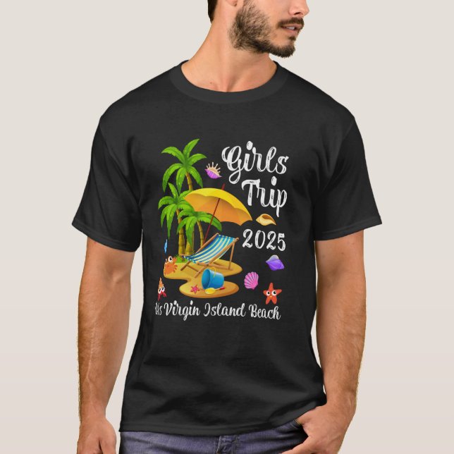 Camiseta Viaje de veraneo de chicas 2025 Isla Vírgenes (Anverso)