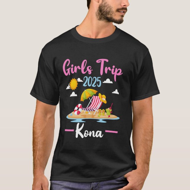 Camiseta Viaje de veraneo de Chicas Kona Hawaii 2025 (Anverso)