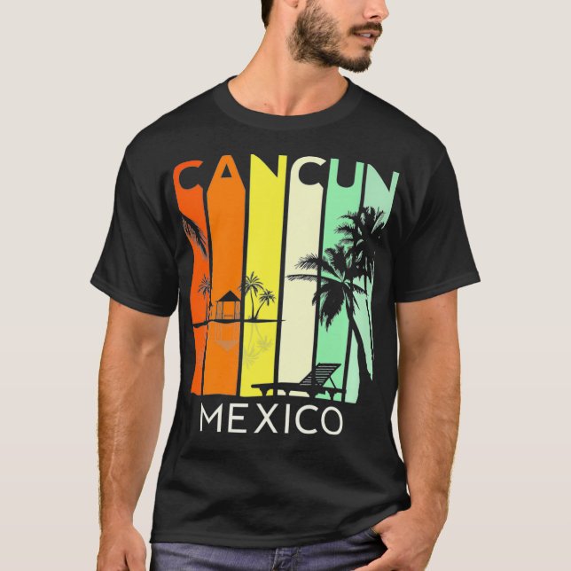 Camiseta Viaje de verano México retro México en Cancún 2 (Anverso)