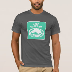 Camiseta Viaje del círculo del lago Superior, señal de