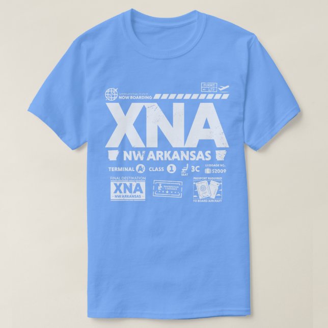 Camiseta Viaje del código del aeropuerto XNA del noroeste d (Diseño del anverso)